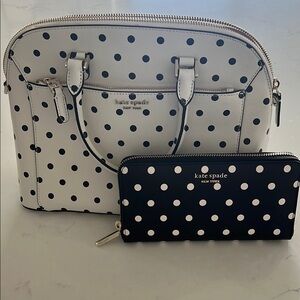 Kate Spade Black and White Laptop Bag Polka Dot Design